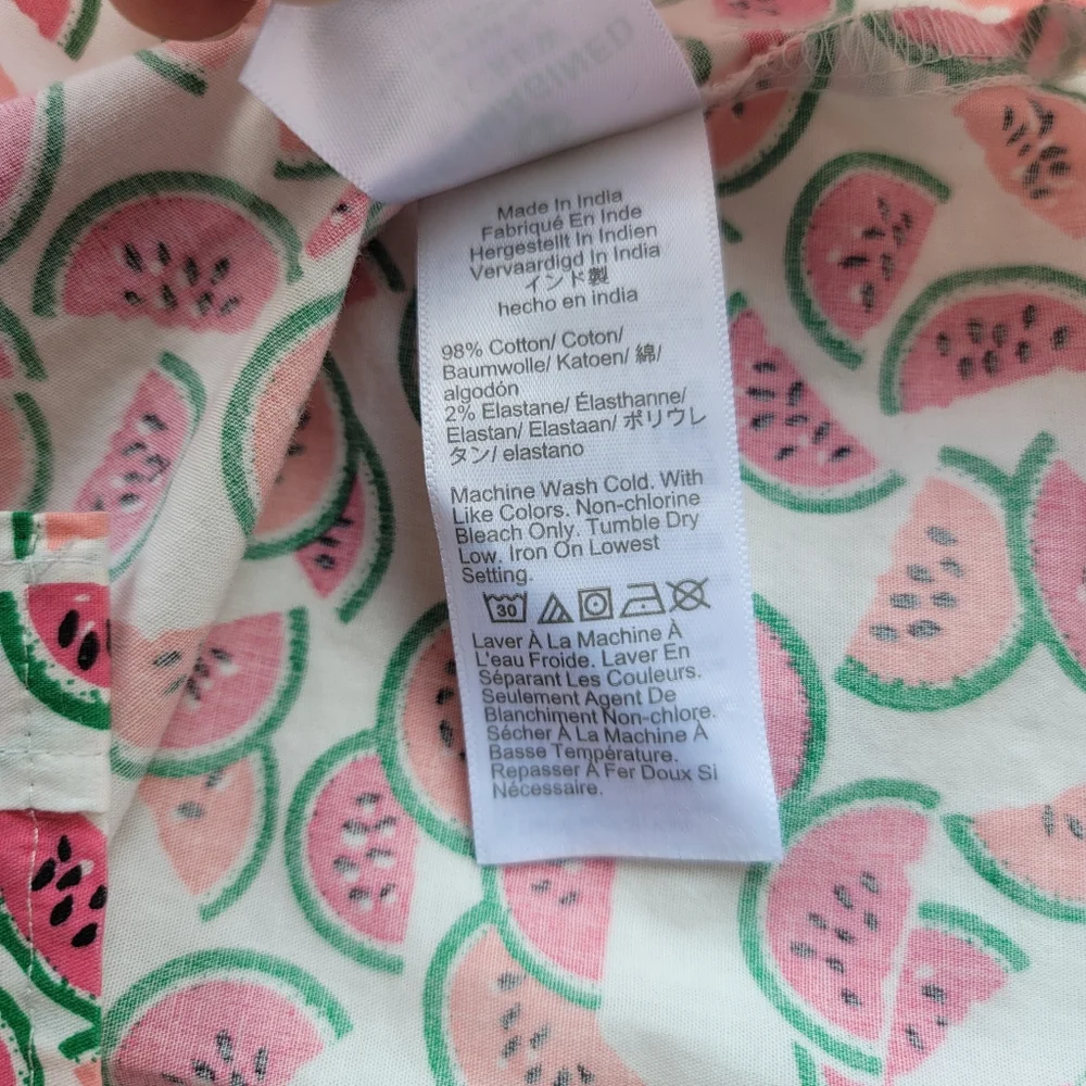 New! J. Crew size Small S sleeveless button-up cotton top watermelon NWT